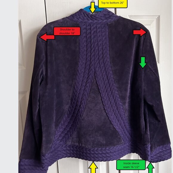 Coldwater Creek PURPLE leather jacket – XL Petite - Picture 2 of 5